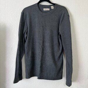 Pure Stuff Nordstrom Womens Large Gray Knit Crew Neck Sweater Pullover Stretch